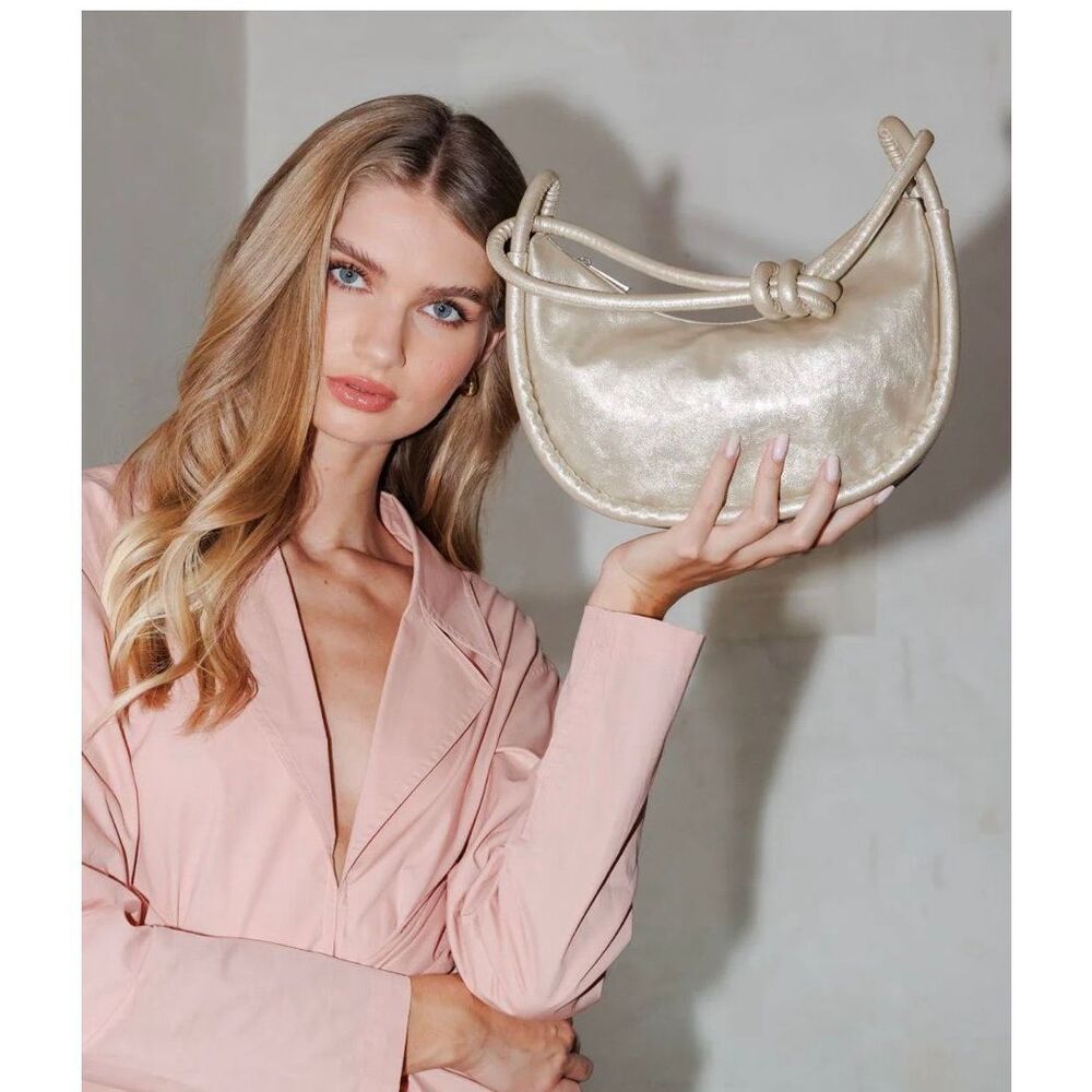 New in Poly bag, Jules Kae Vegan Luna Rope Hobo Bag (Lilac Metallic). MSRP $115